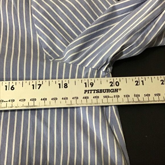 Zara Woman Blue White Striped High Low Tunic Blouse M - Picture 8 of 15